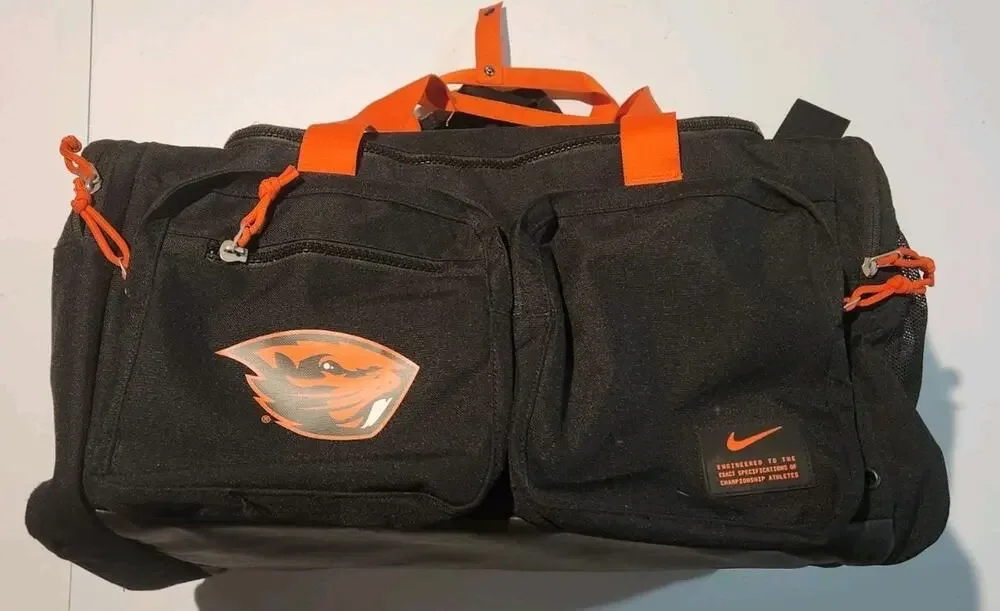 Nike Black And Orange Oregon State Duffel Bag With Beaver Great Condition